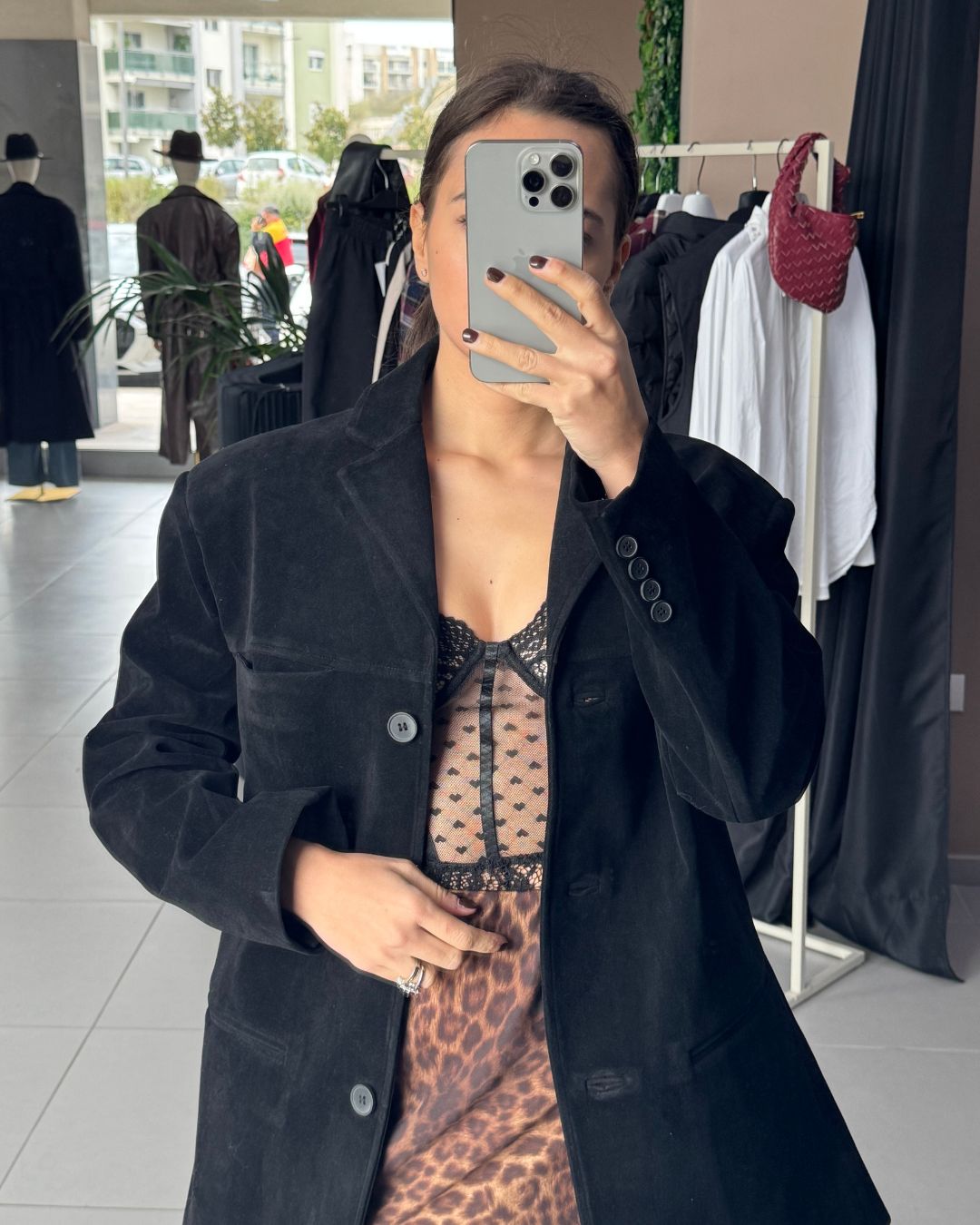 Blazer Black Camoscio