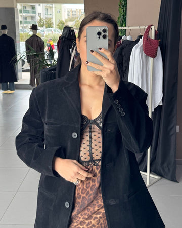 Blazer Black Camoscio