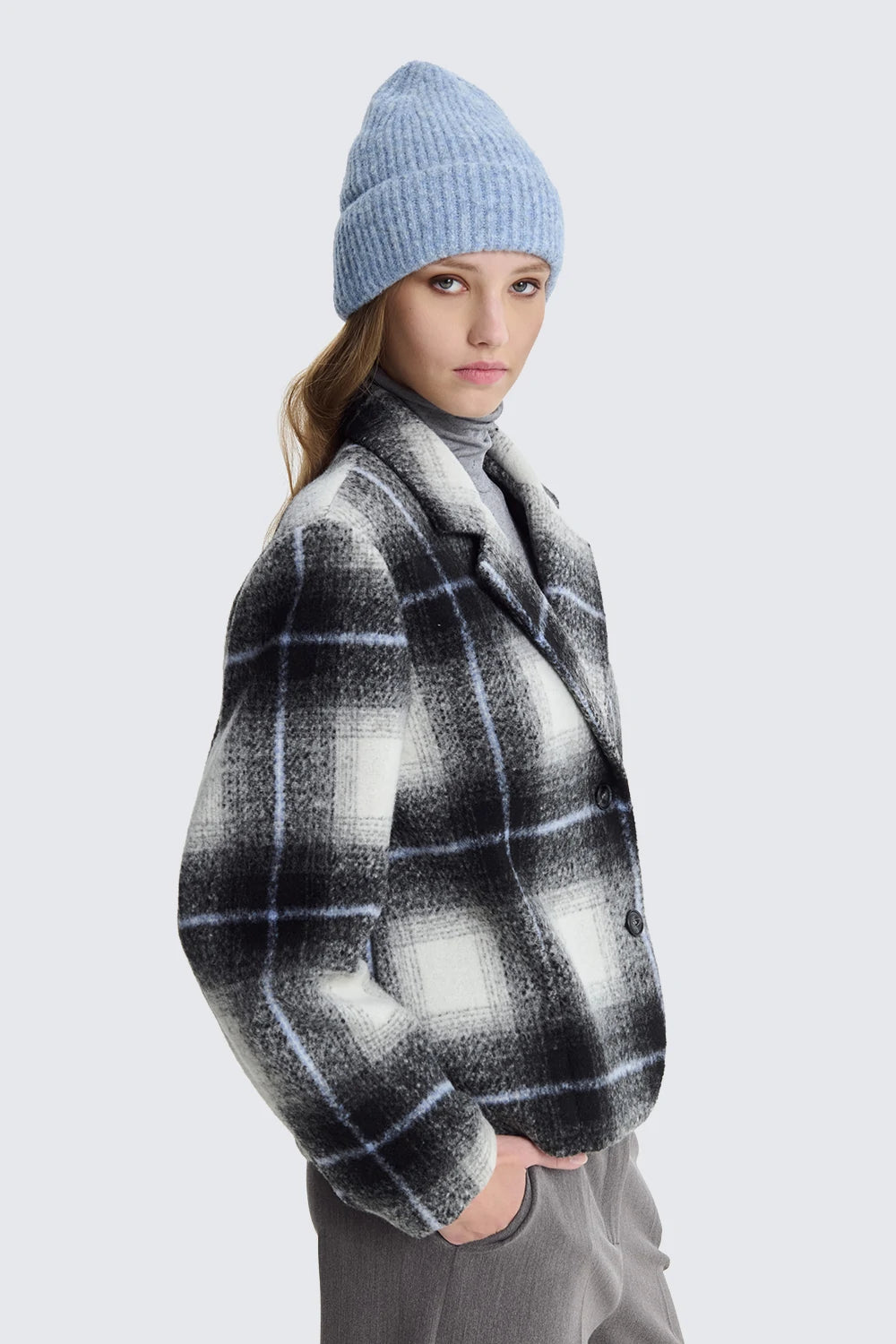 Blazer Over Crop| Sky