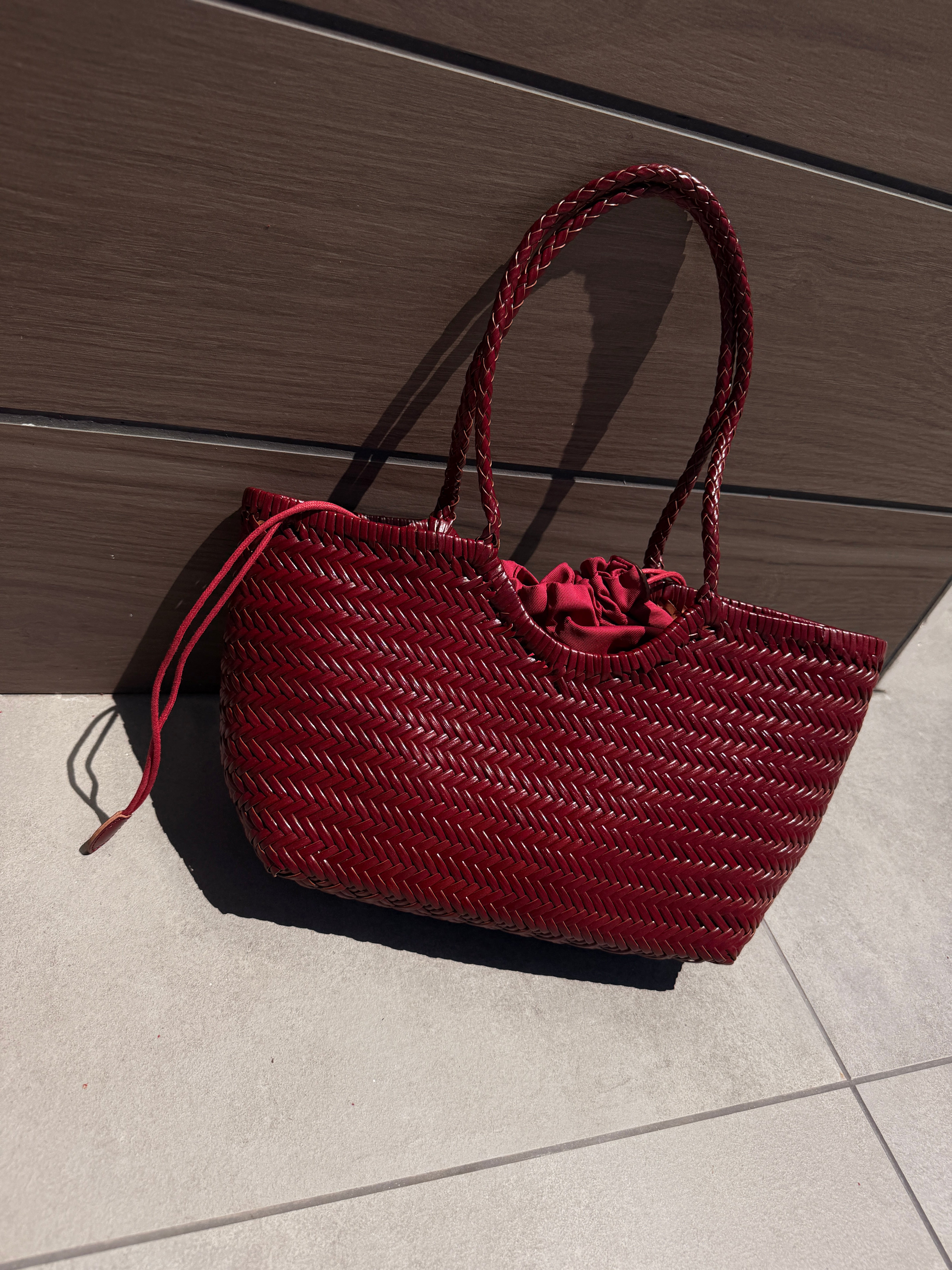 Borsa Tote intrecciata| Rubino