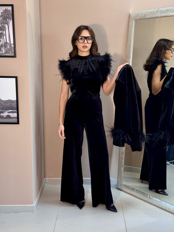 Top velvet| Piume