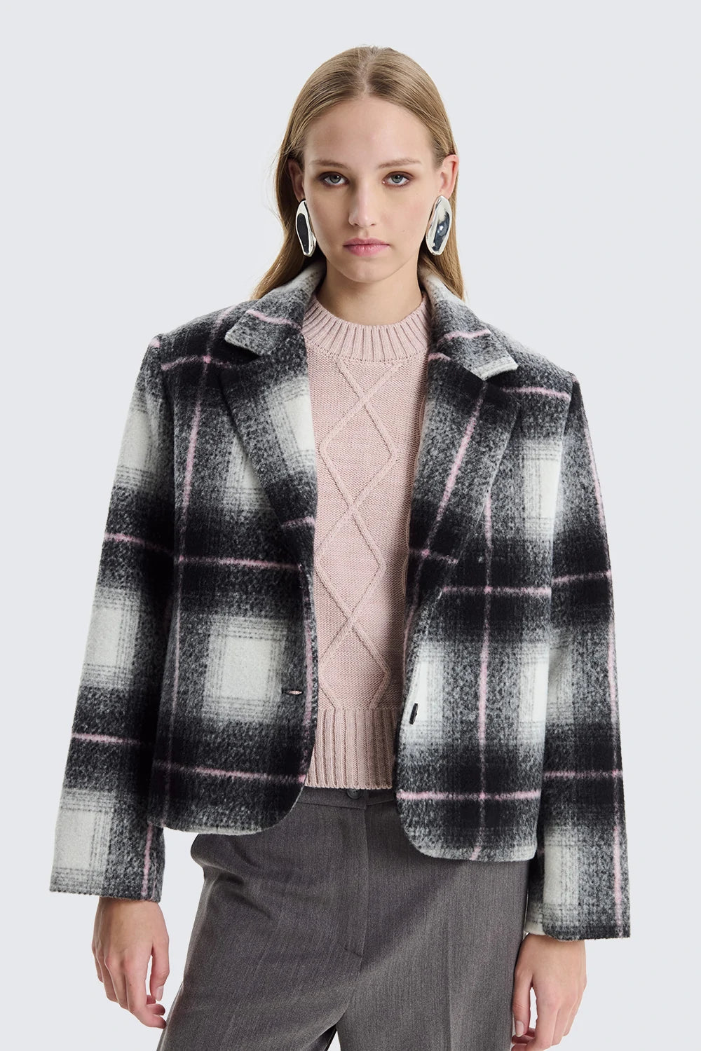 Blazer Over Crop| Pink