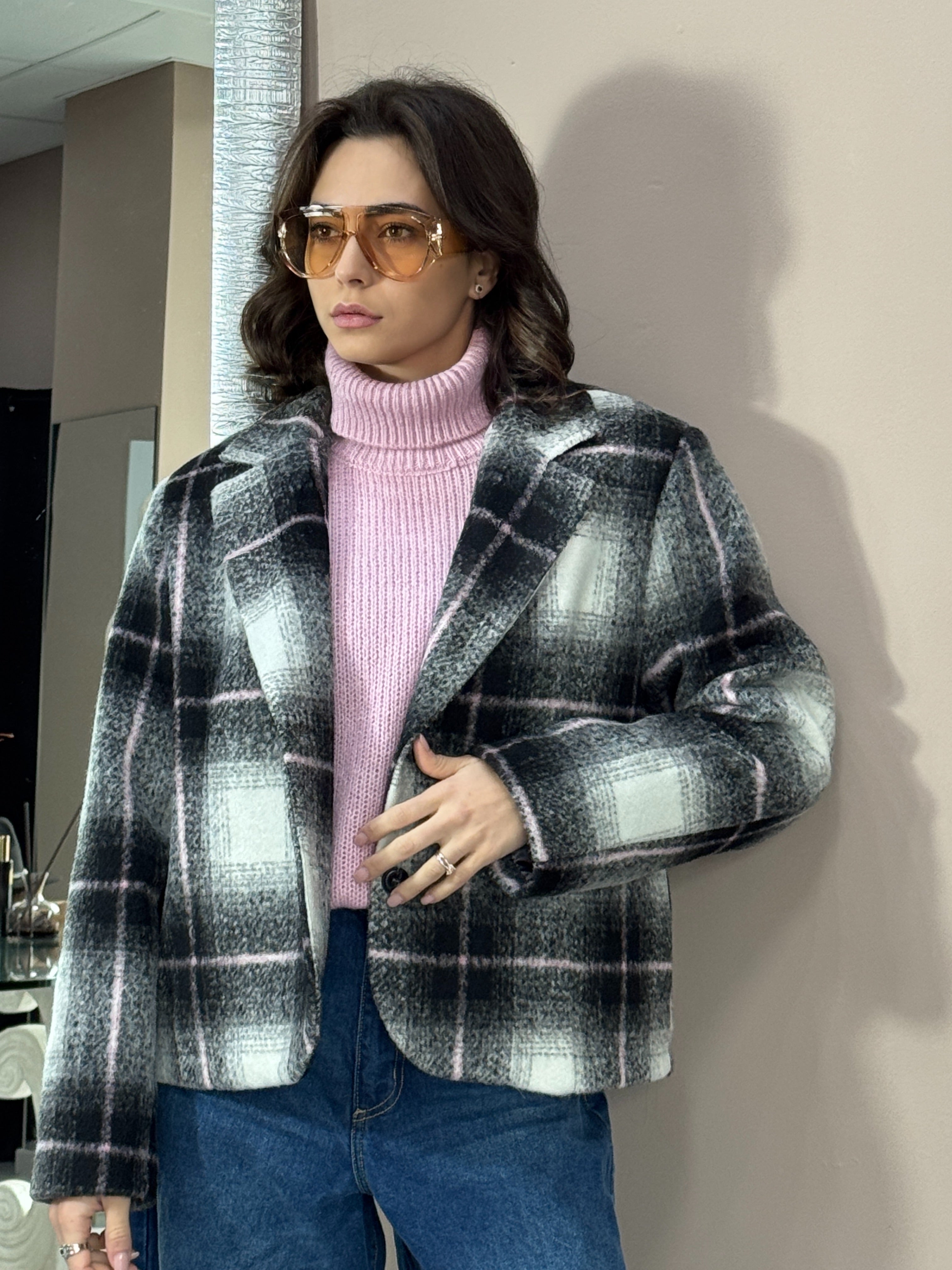 Blazer Over Crop| Pink