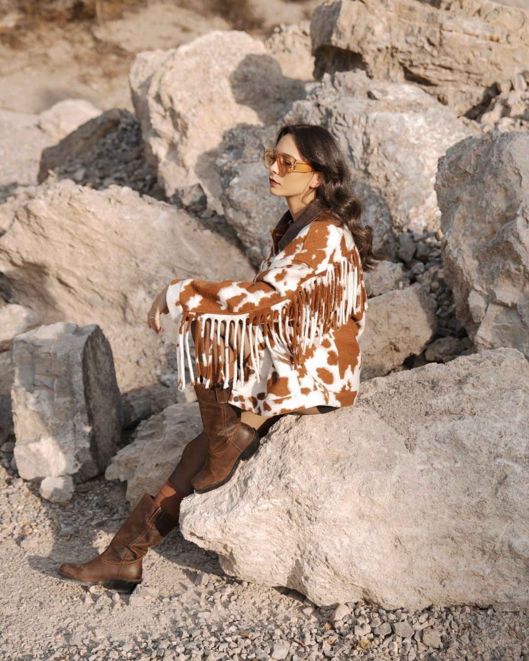 Giacca Cow Print| Frange