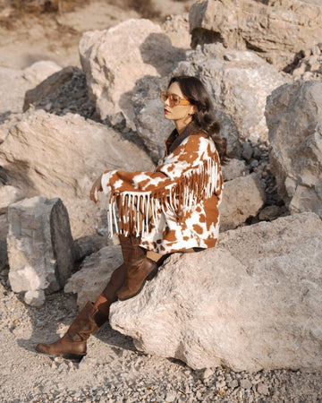 Giacca Cow Print| Frange