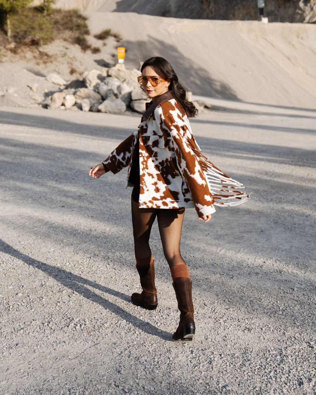 Giacca Cow Print| Frange