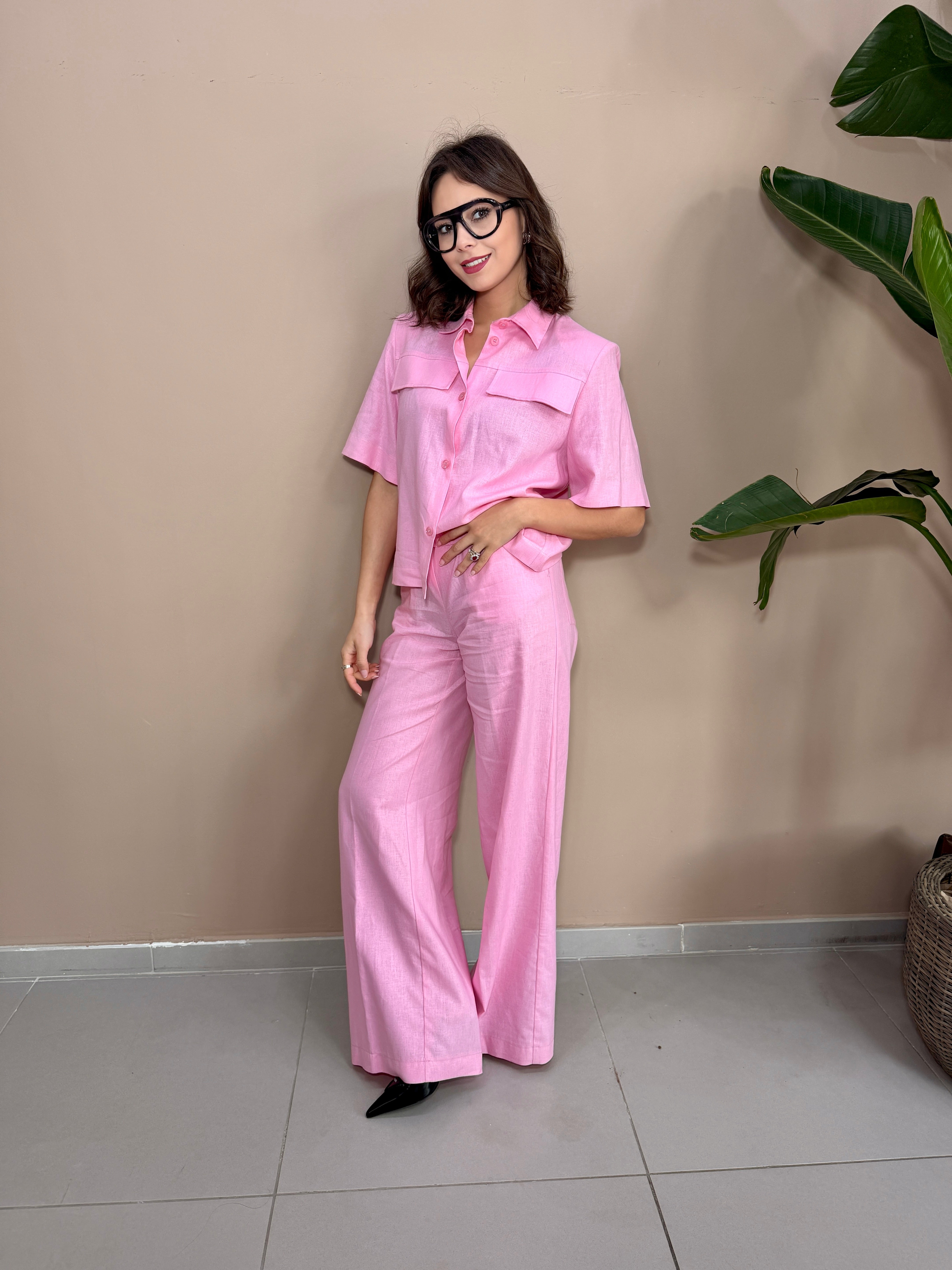 Pantalone Lino Pink