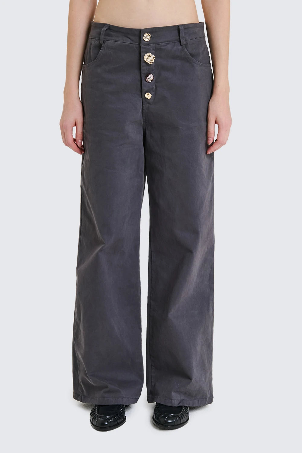 Pantalone piombo| Botton gioiello