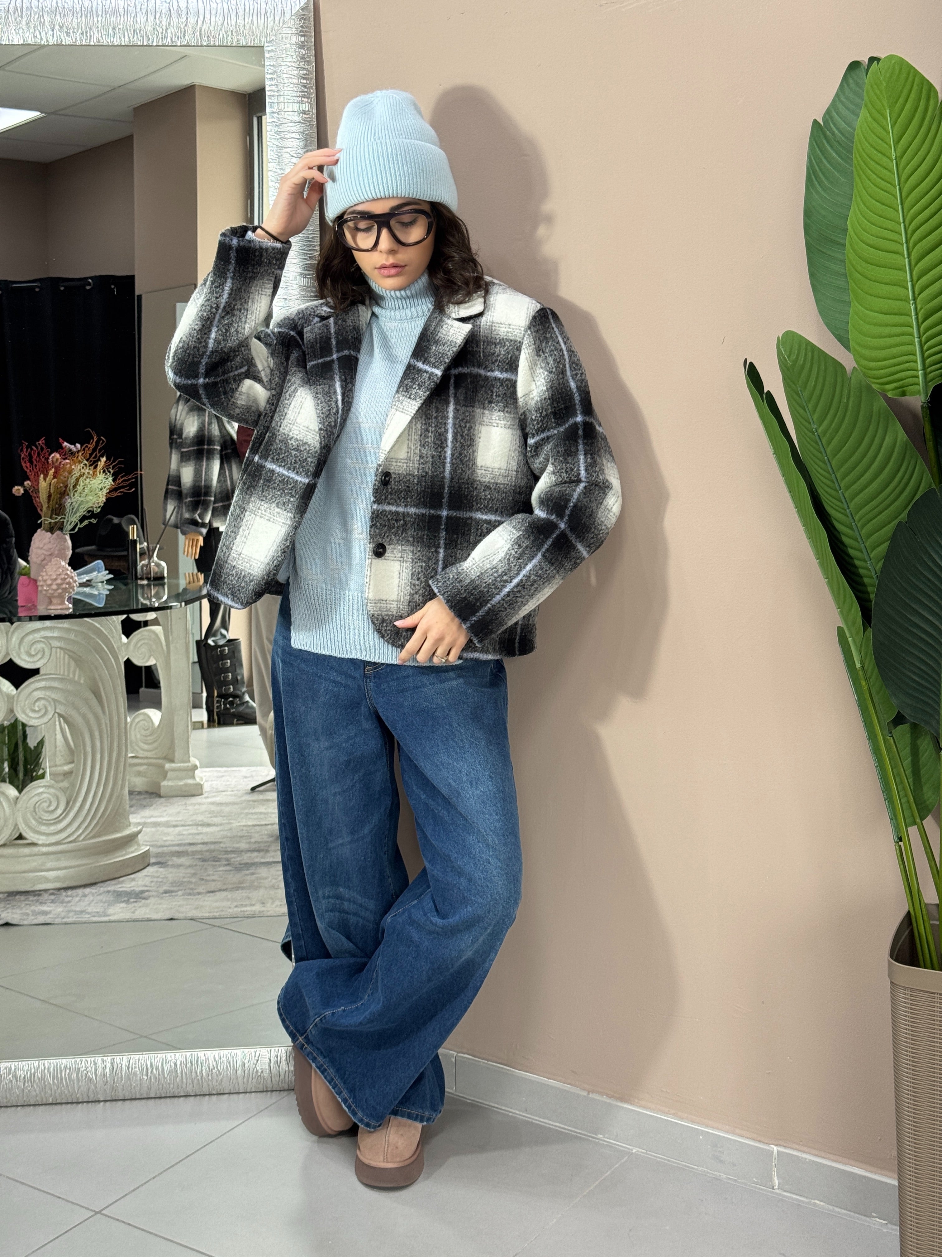 Blazer Over Crop| Sky