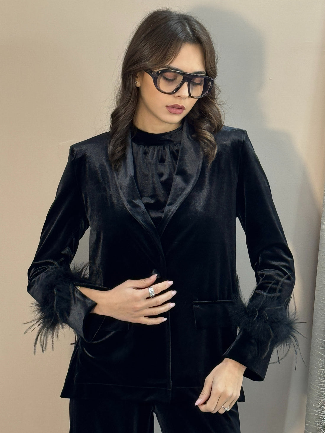 Blazer velvet /Piume