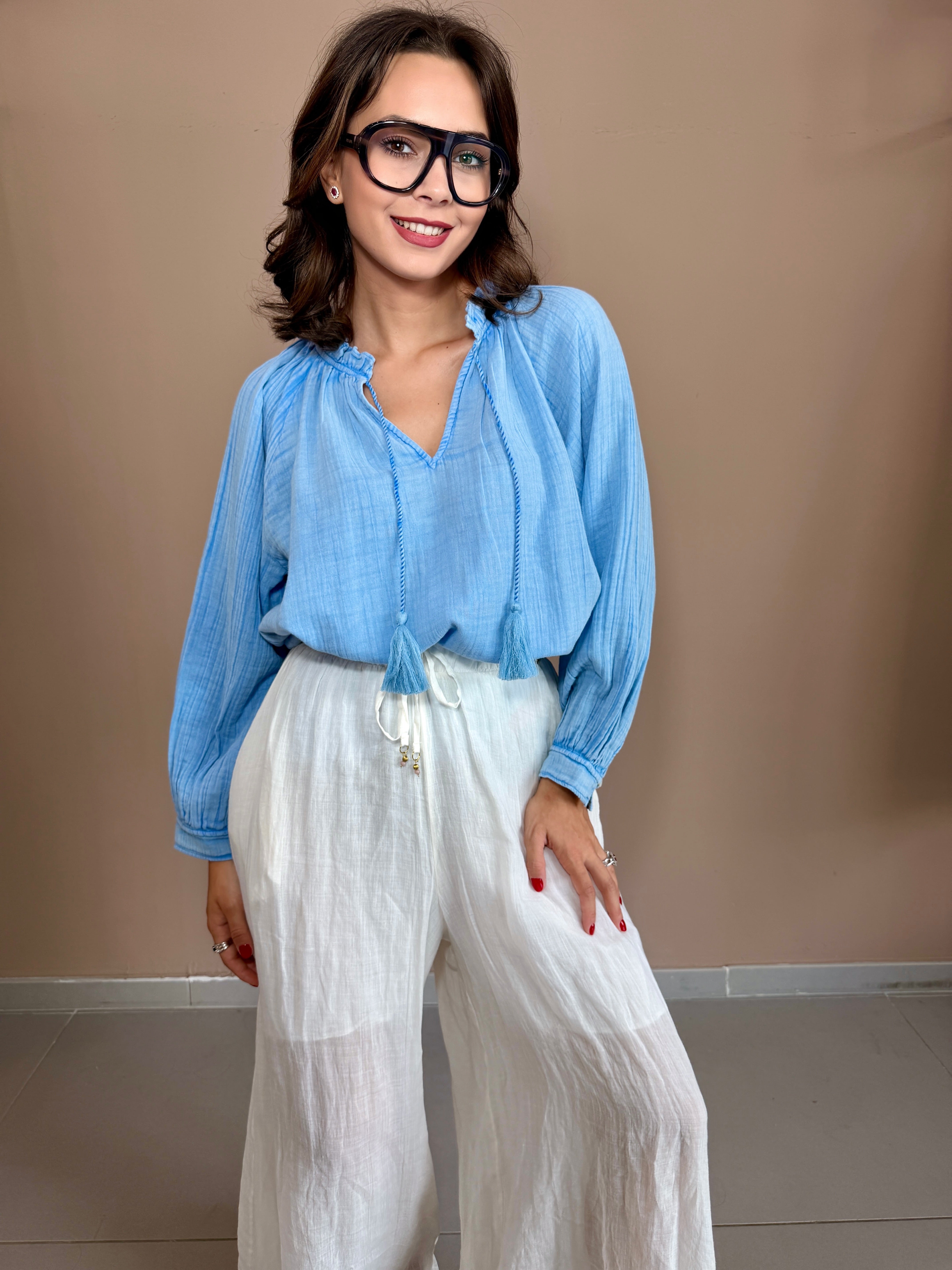Blusa Cotone Slavato