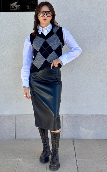 Longuette Ecopelle| Nera