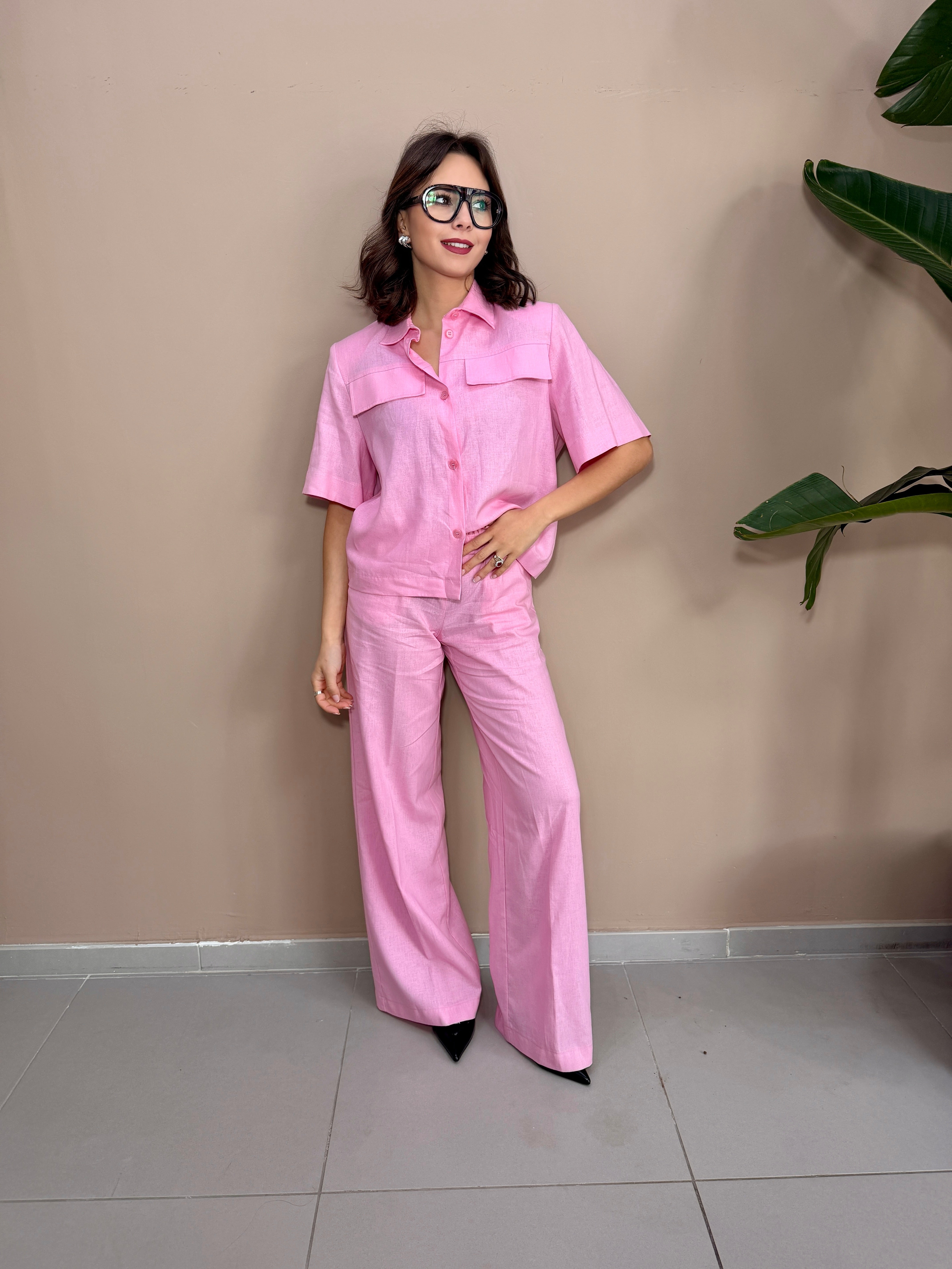 Pantalone Lino Pink
